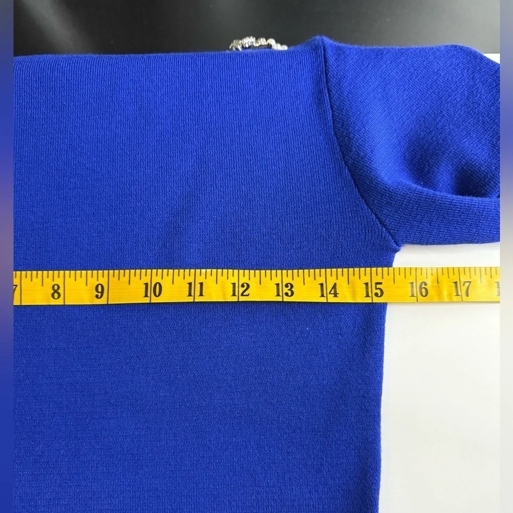 NWT Bebe Embellished Mock Neck Tunic Sweater in Galactic Cobalt Sz M